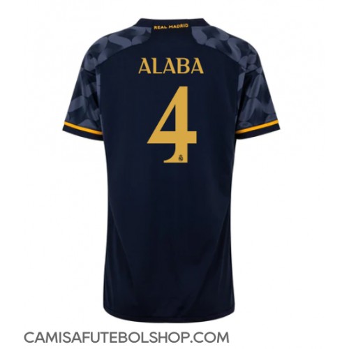 Camisa de time de futebol Real Madrid David Alaba #4 Replicas 2º Equipamento Feminina 2023-24 Manga Curta